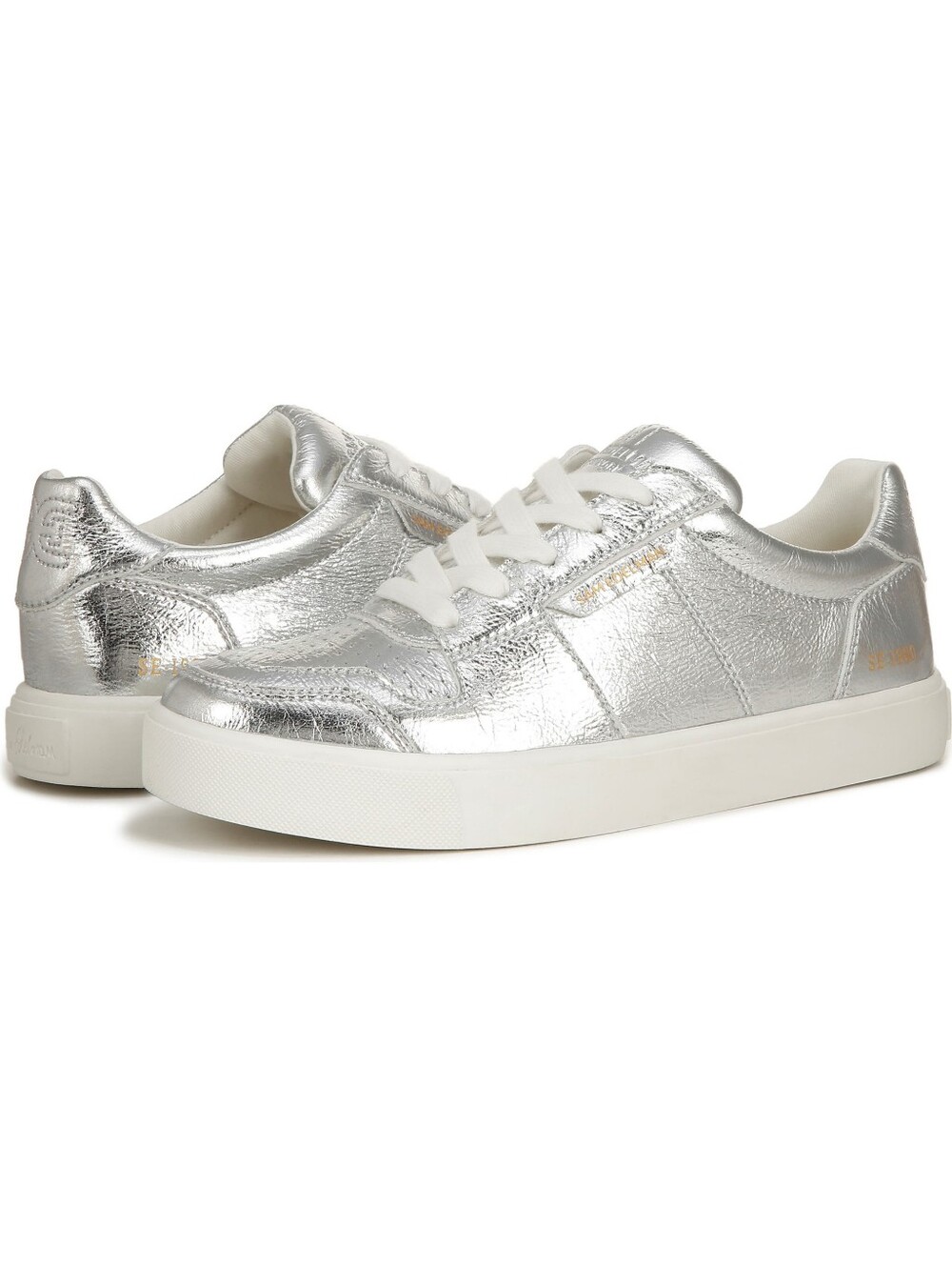 Sam Edelman Silver Metallic Edie Low Top Sneakers Size 9